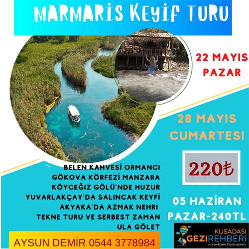 BELEN KAHVESİ-KÖYCEĞİZ GÖLÜ-YUVARLAKÇAY SALINCAK KEYFİ-AKYAKA-AZMAK NEHRİ TEKNE TURU-ULA GÖLET ZİPLİNE KEYFİ